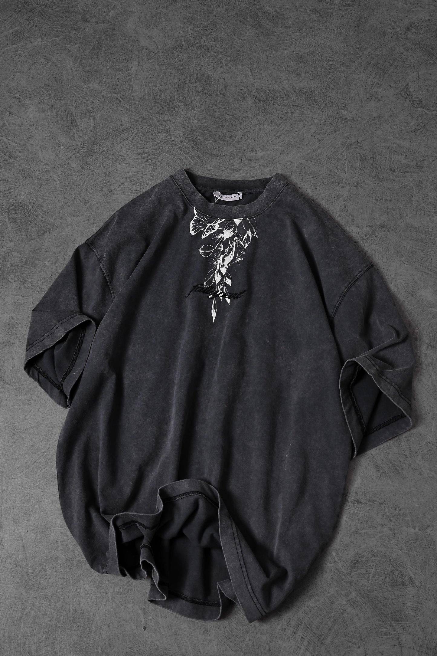 " Fall Apart " Acid-washed Oversized Tee