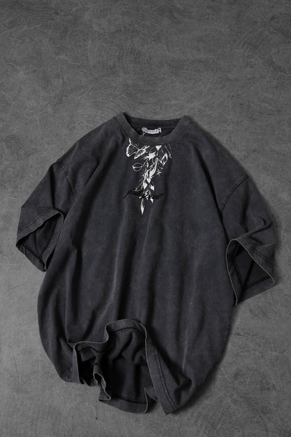 " Fall Apart " Acid-washed Oversized Tee