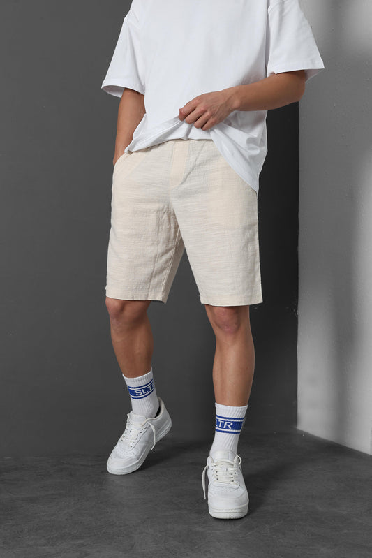 " 9amraya " classic shorts - Beige
