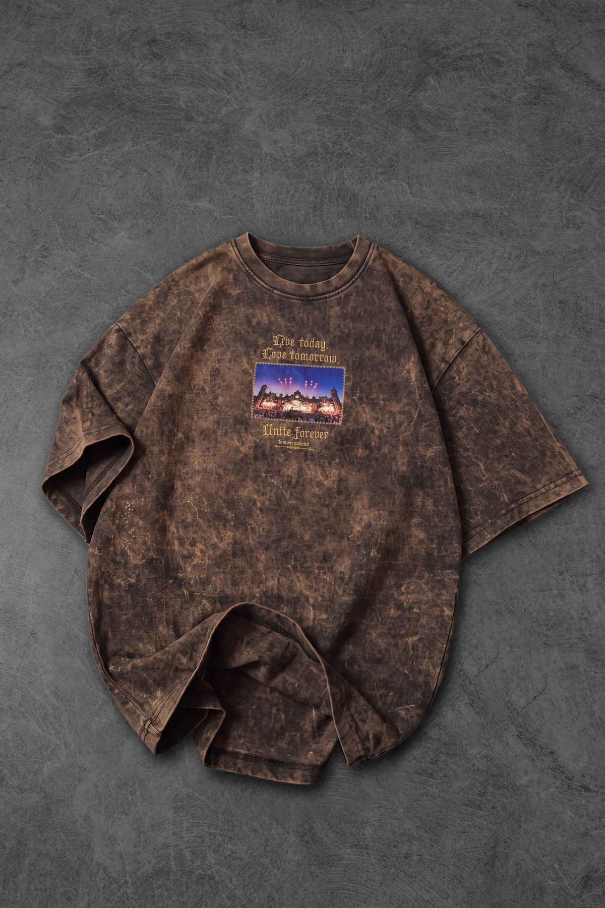 " Tomorrowland " UV-Washed Tee - Bronze