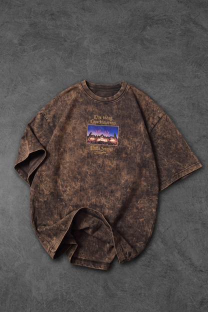 " Tomorrowland " UV-Washed Tee - Bronze