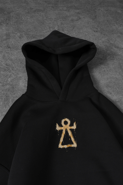 " Golden Road " Oversized Hoodie - Black