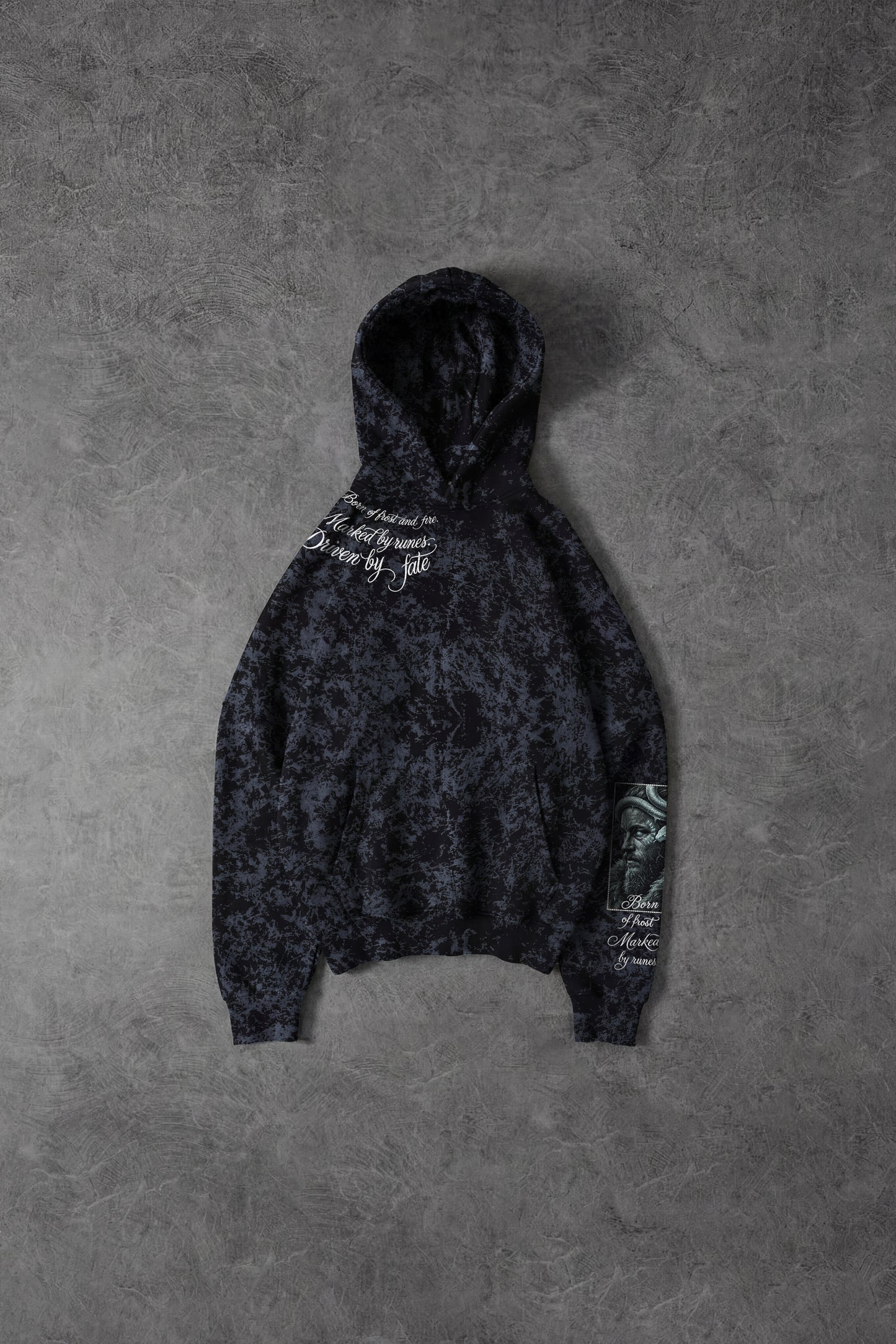 " Vikings " Snow-print Oversized Hoodie