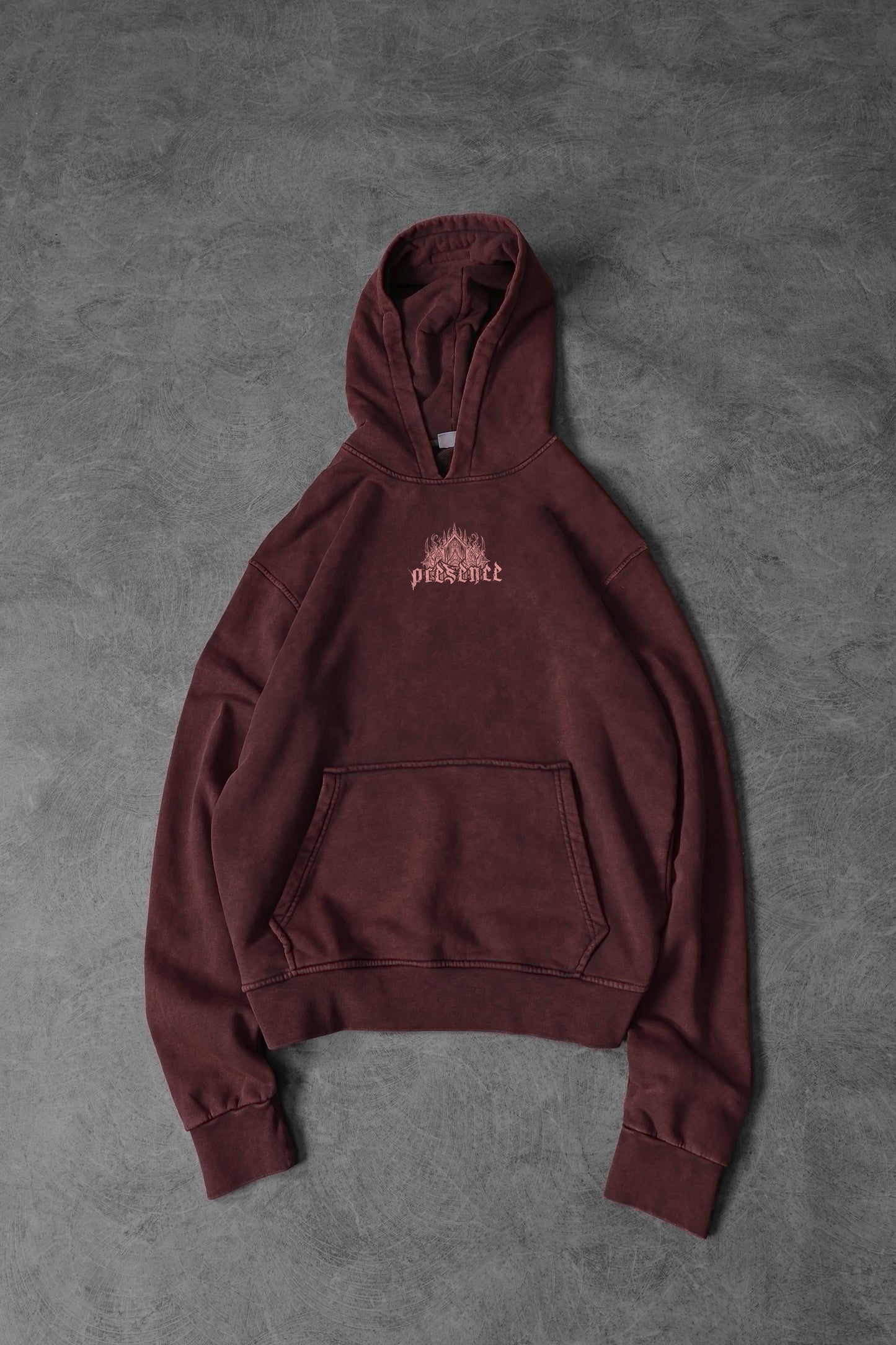 " The Mother House " Acid-Washed Hoodie - Red