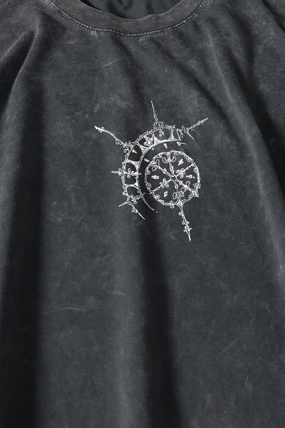 " Eclipse Ritual " Acid-Washed Oversized Tee