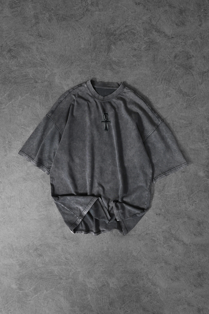 " Pharahos " Acid-Washed Oversized Tee
