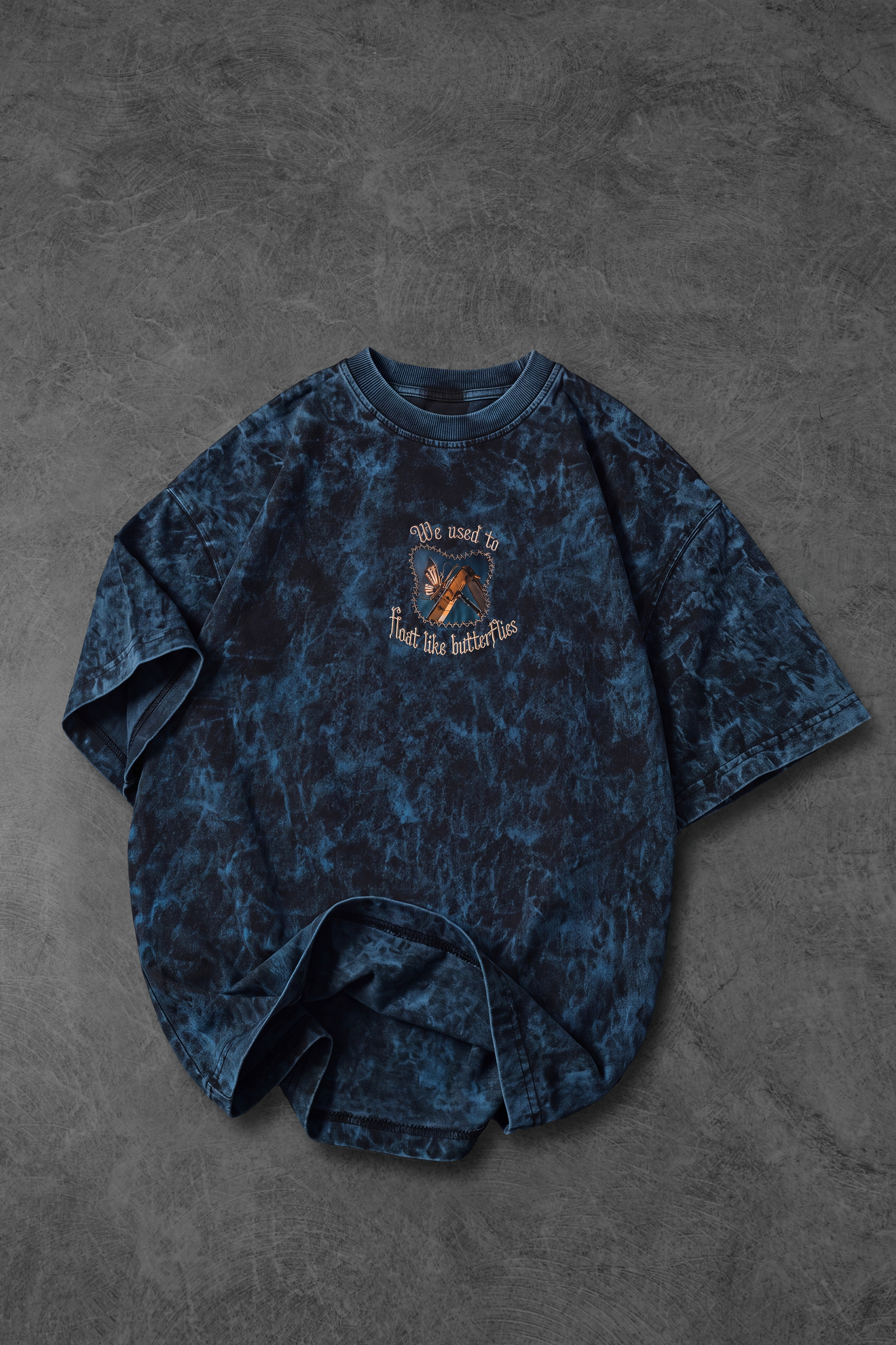 " ORBYZ Butterfly " UV-Wash Oversized Tee - Maldives Blue