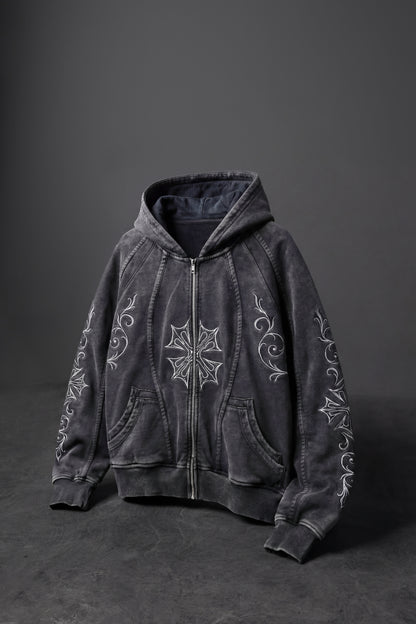 " Spider " Oversized Acid-Washed Jacket