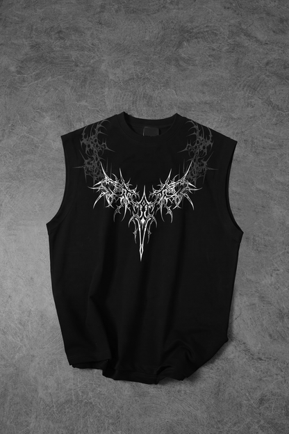 " Gothic Flashes " Sleeveless Oversized Tee