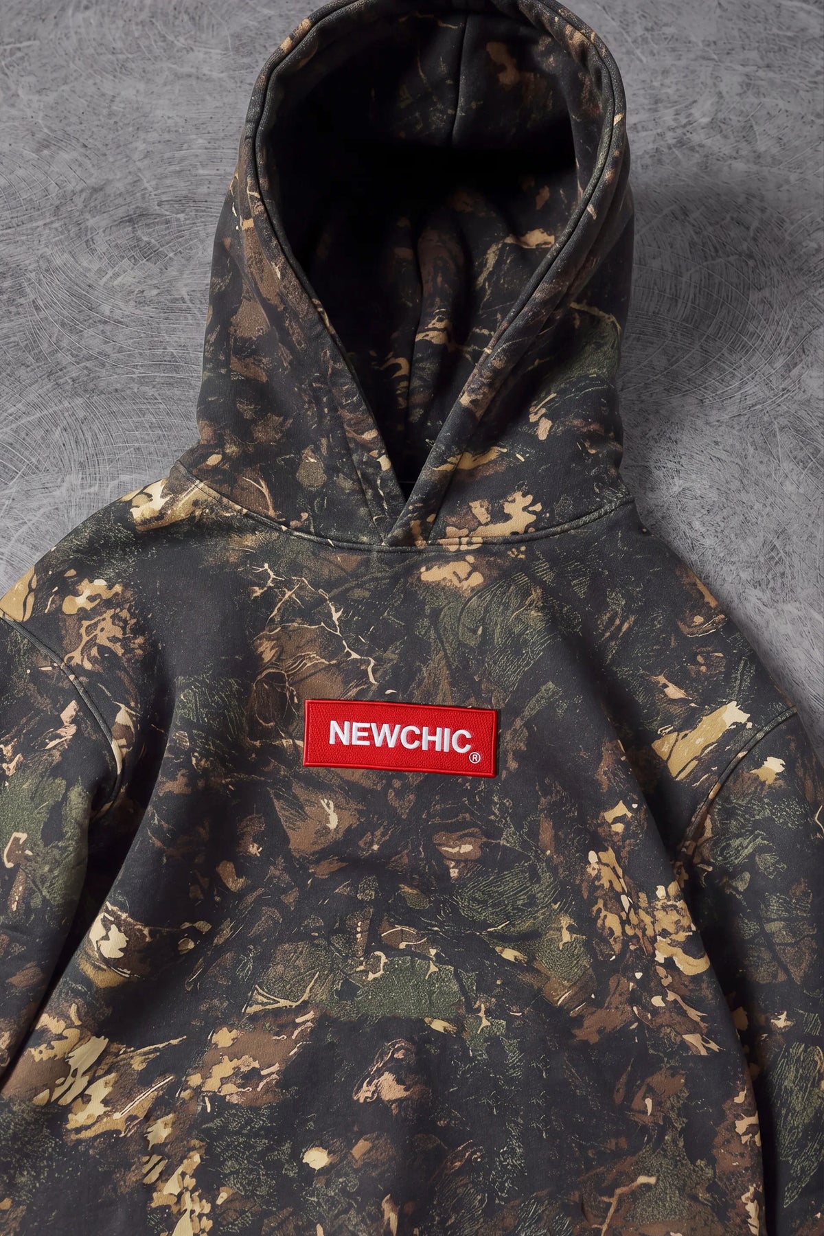 “American Forest Camo” DG-printed Oversized Hoodie - RED LOGO EDITION