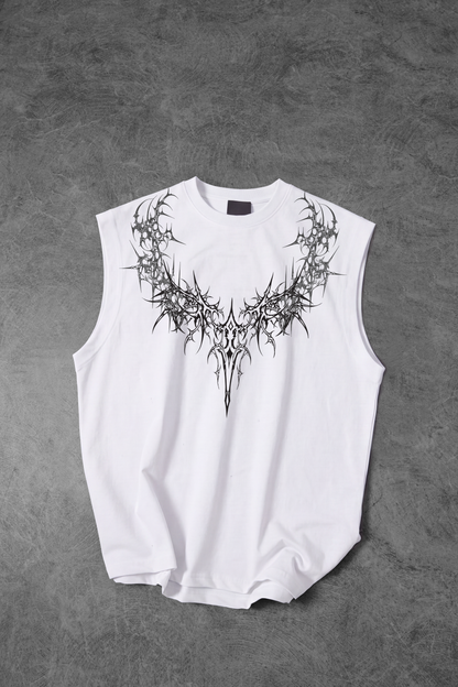 " Gothic Flashes " Sleeveless Oversized Tee