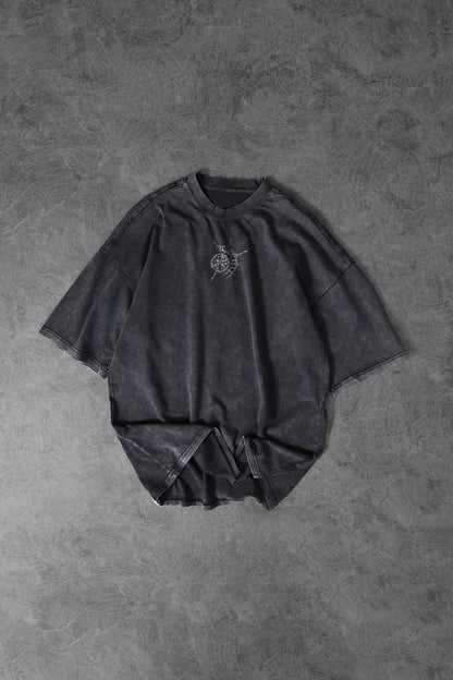 " Eclipse Ritual " Acid-Washed Oversized Tee