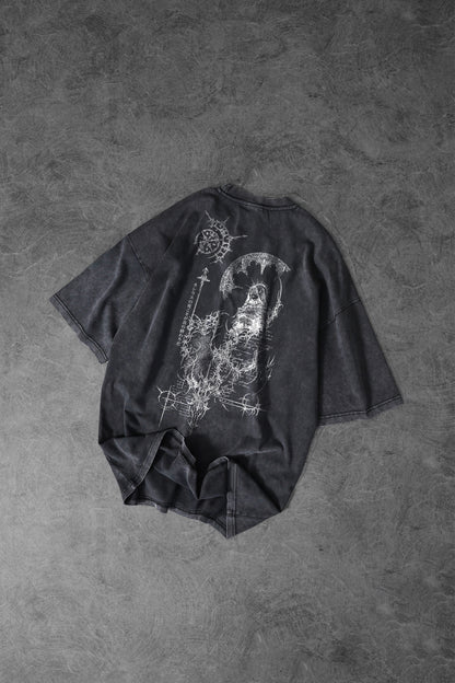 " Eclipse Ritual " Acid-Washed Oversized Tee