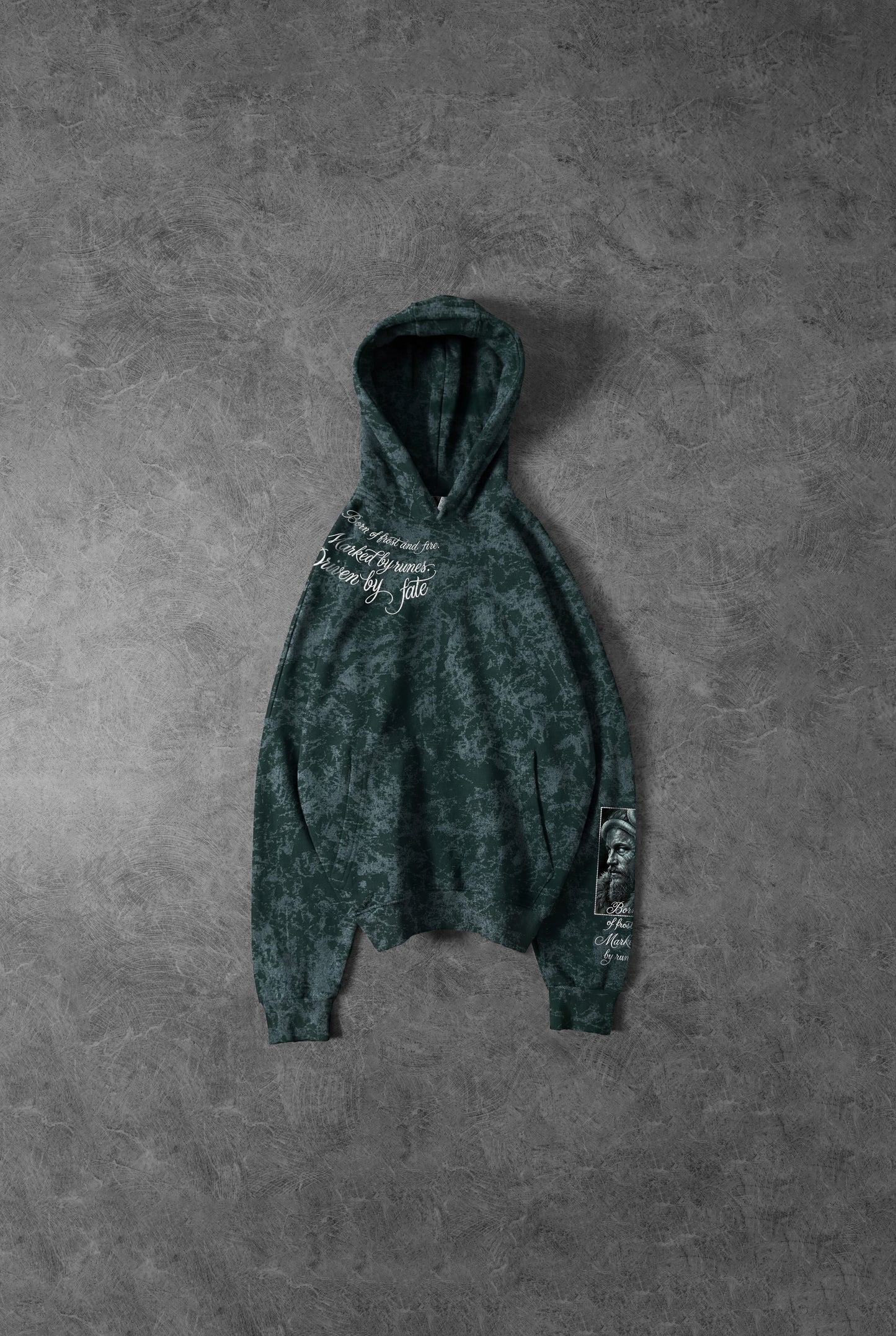 " Vikings " Snow-print Oversized Hoodie