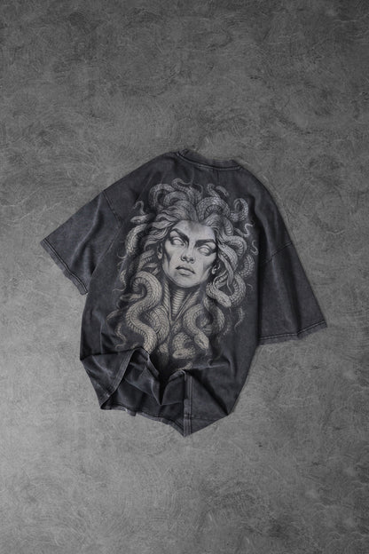 " Medusa " Acid-Washed Oversized Tee
