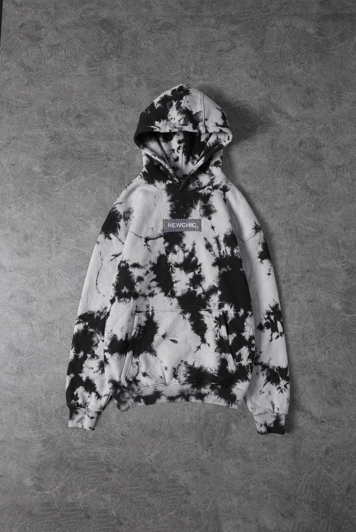 “Black Ink Storm” Tie & Dyed Oversized Hoodie