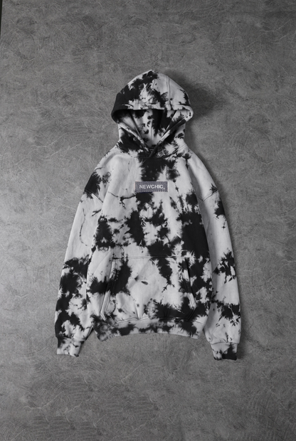 “Black Ink Storm” Tie & Dyed Oversized Hoodie
