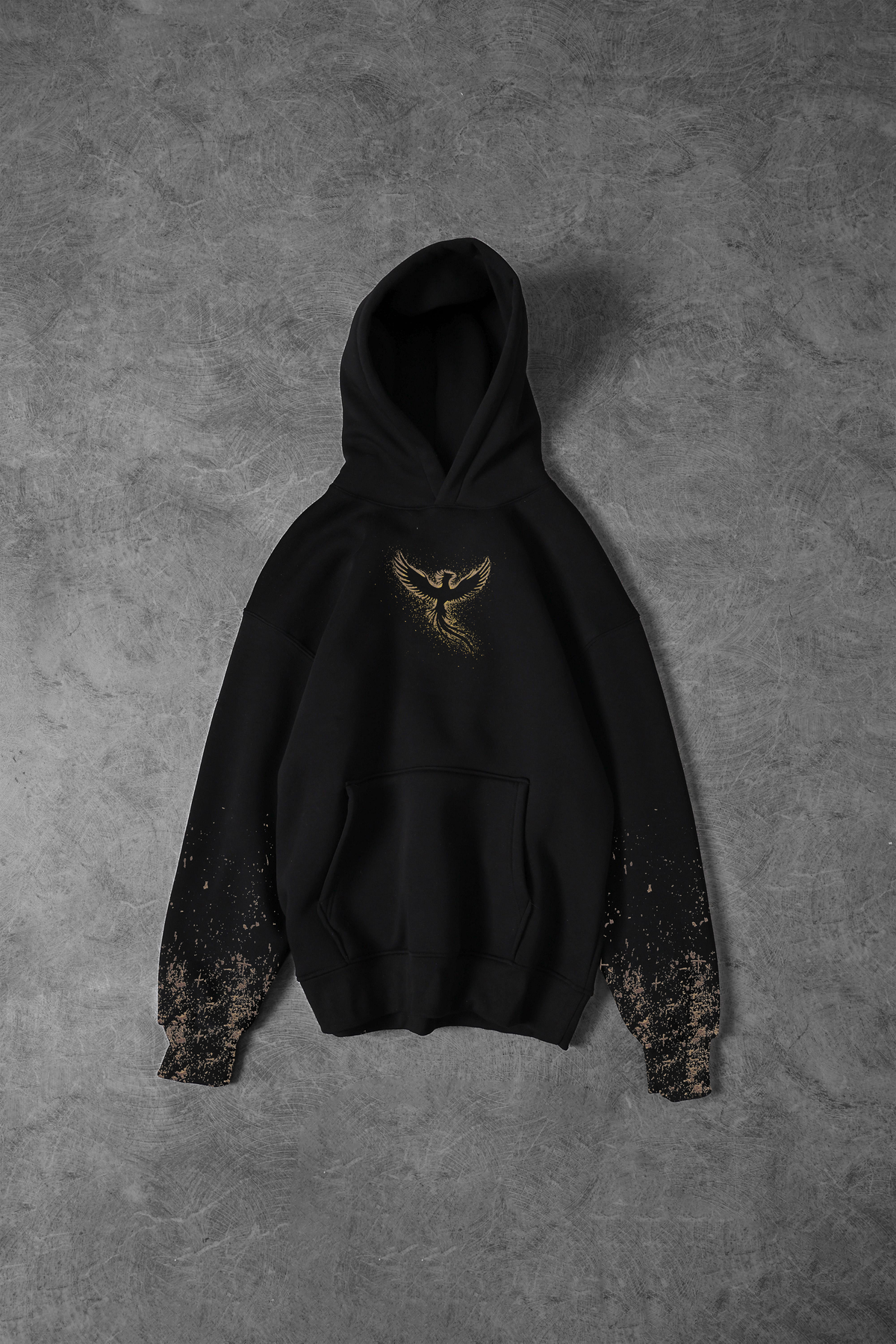“Rising Phoenix” Acid-Printed Oversized Hoodie
