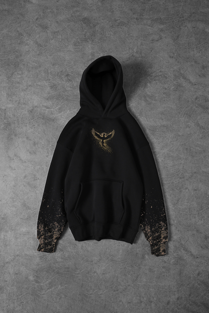 “Rising Phoenix” Acid-Printed Oversized Hoodie