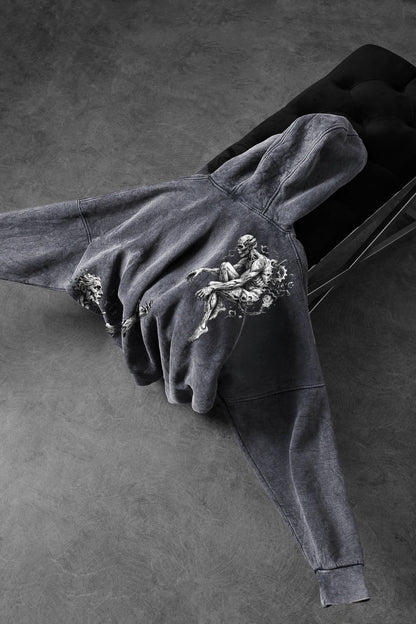" The Great War " Acid-Washed Oversized Hoodie