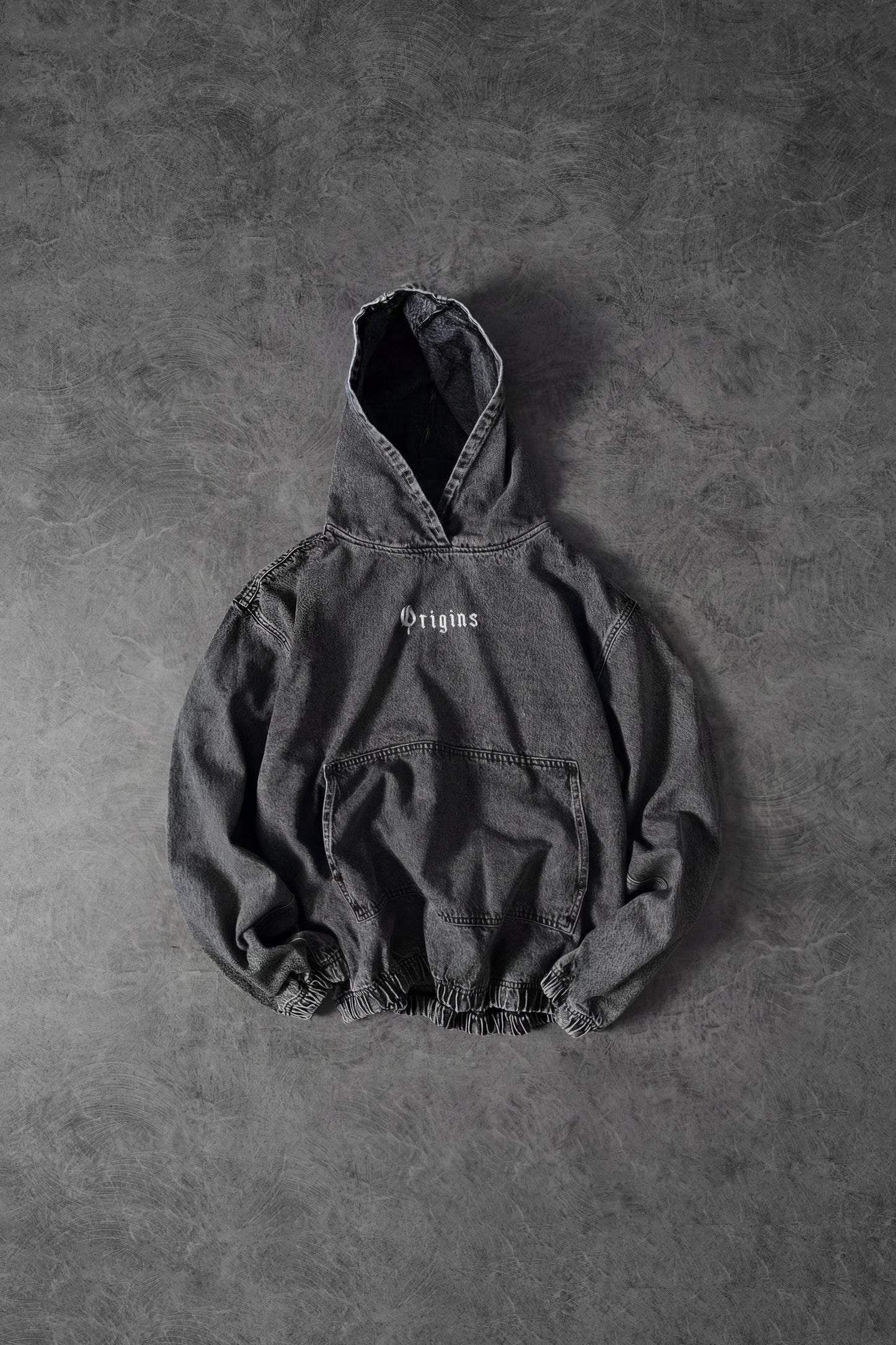 " ORIGINS " Denim Oversized Hoodie
