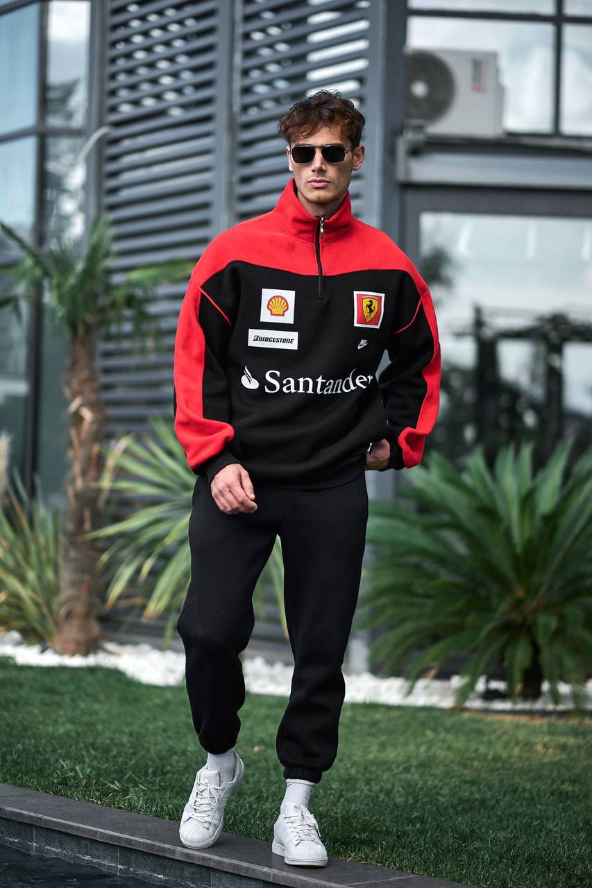 " Ferrari Racing " Oversized Zip Sweat-shirt