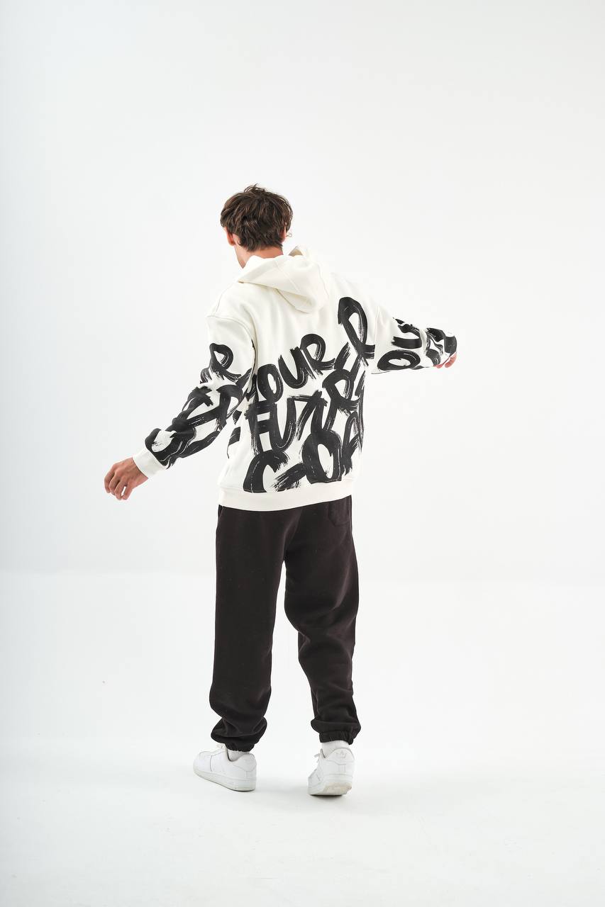 " Brushstroke " Oversized Hoodie