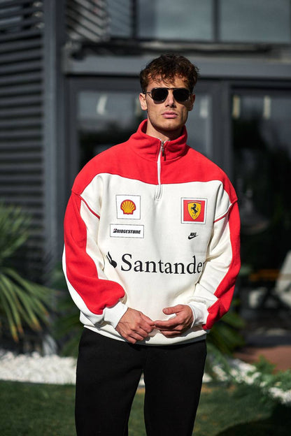 " Ferrari Racing " Oversized Zip Sweat-shirt