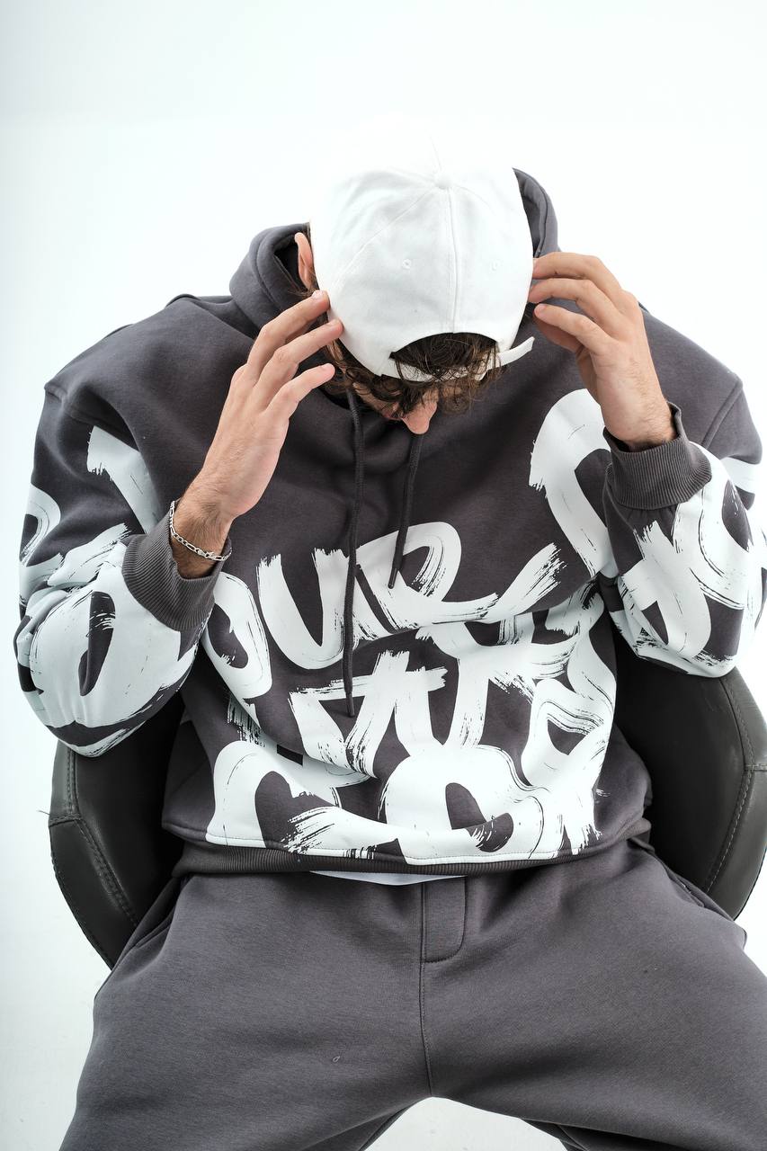 " Brushstroke " Oversized Hoodie