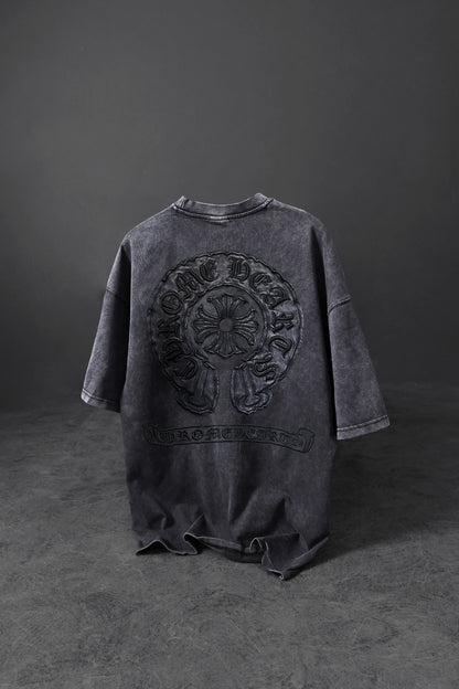 " Vintage Creed " Acid-washed Oversized Tee