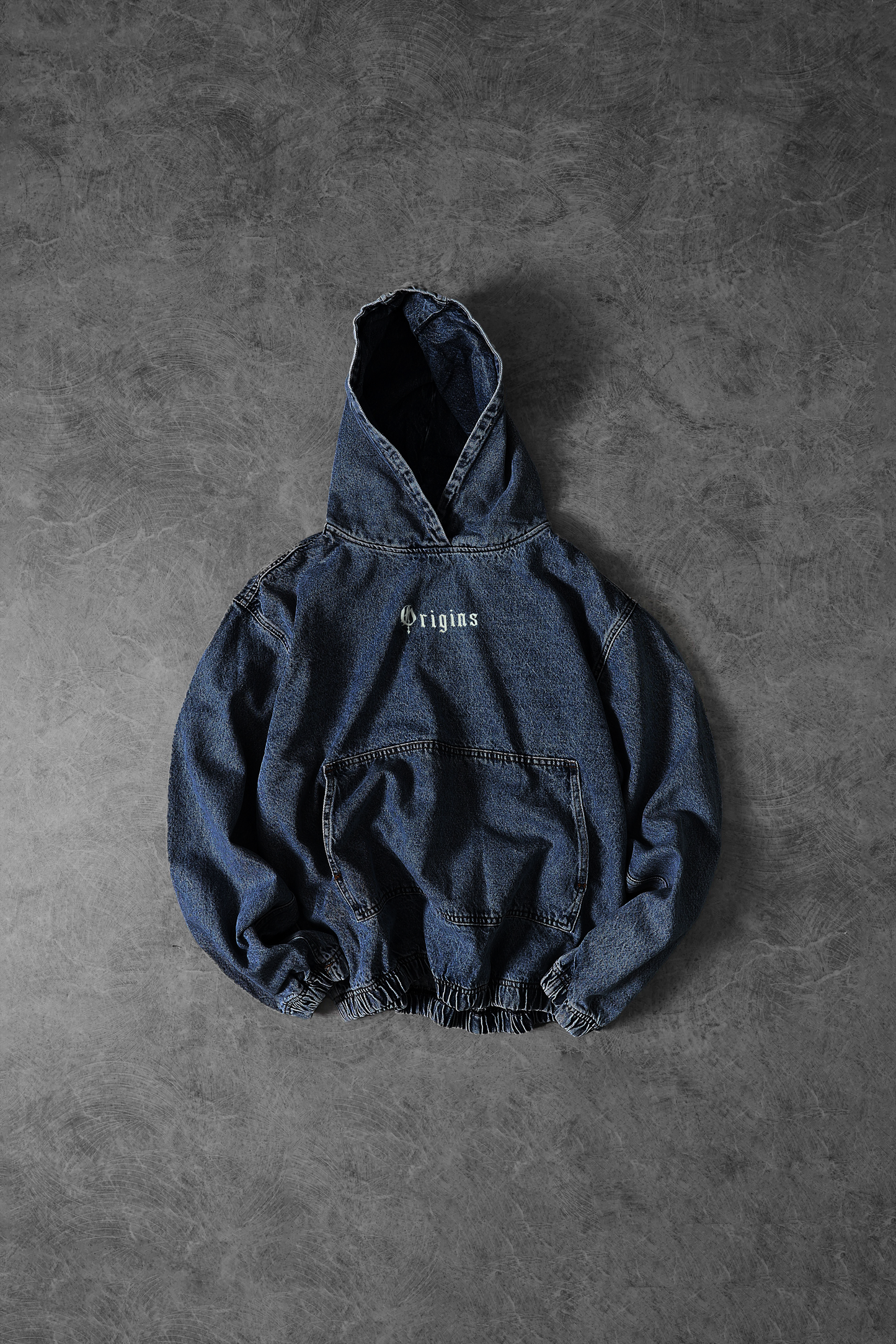 " ORIGINS " Denim Oversized Hoodie