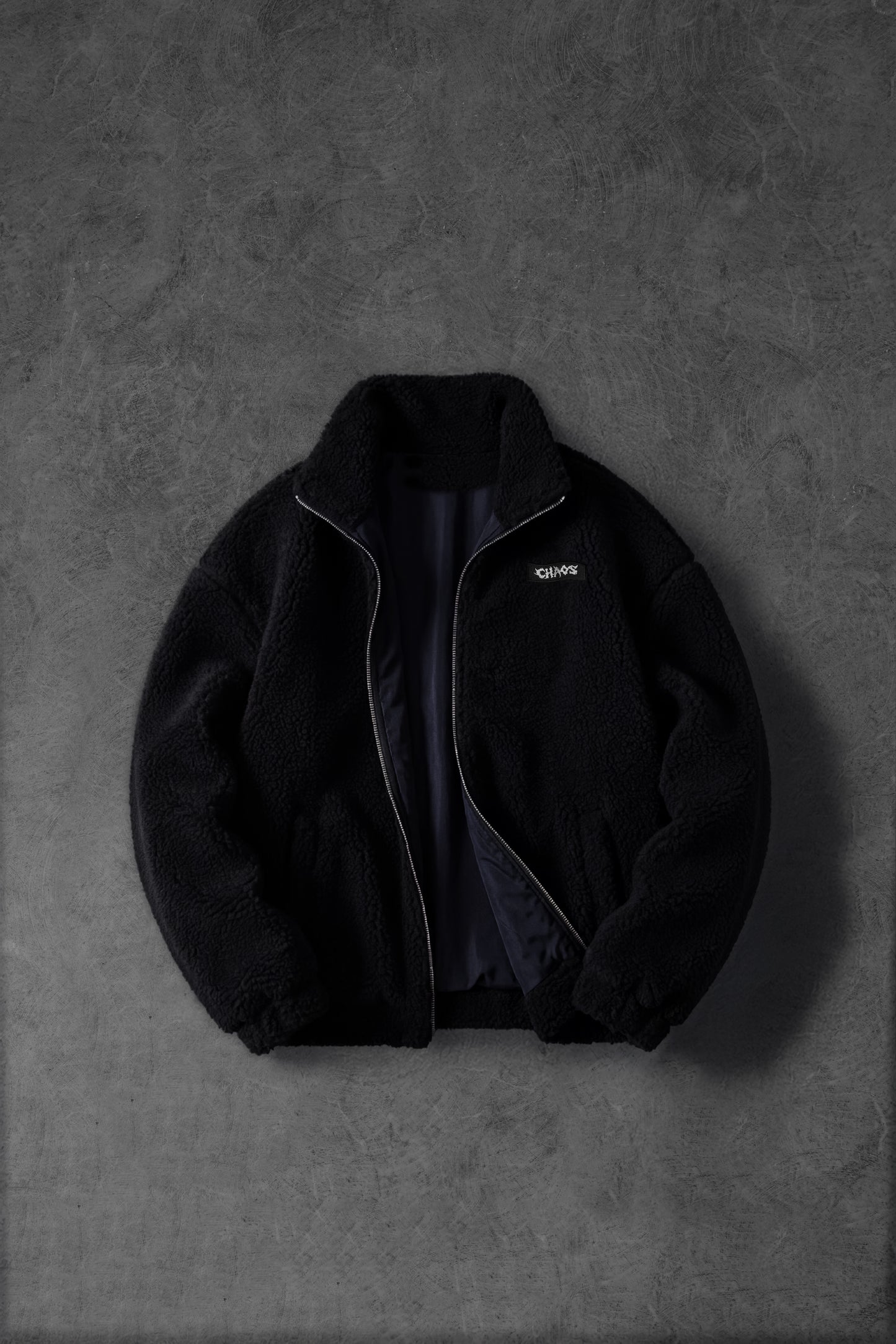 " The Broken Gate " Sherpa Jacket - Black