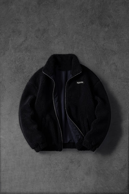 " The Broken Gate " Sherpa Jacket - Black