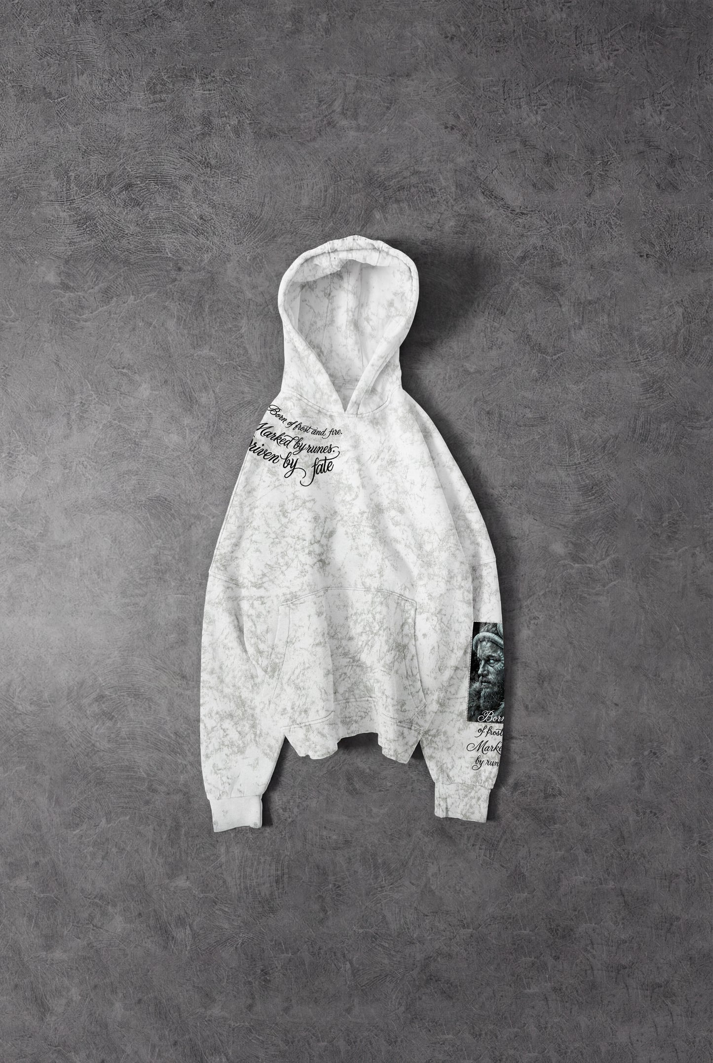 " Vikings " Snow-print Oversized Hoodie