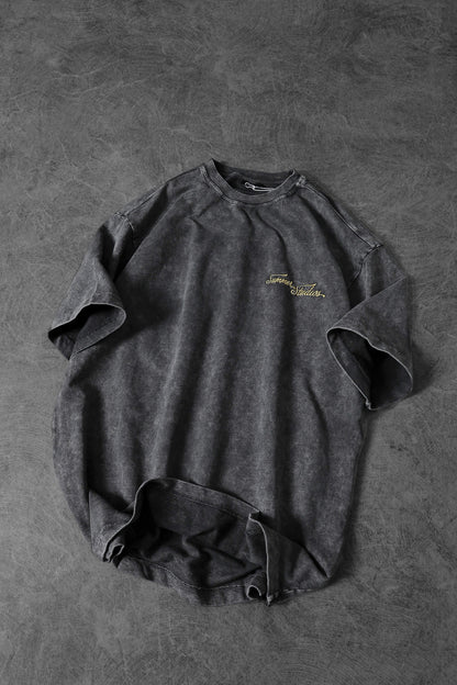 " 2000's Miami Workshop " Acid-washed Oversized tee