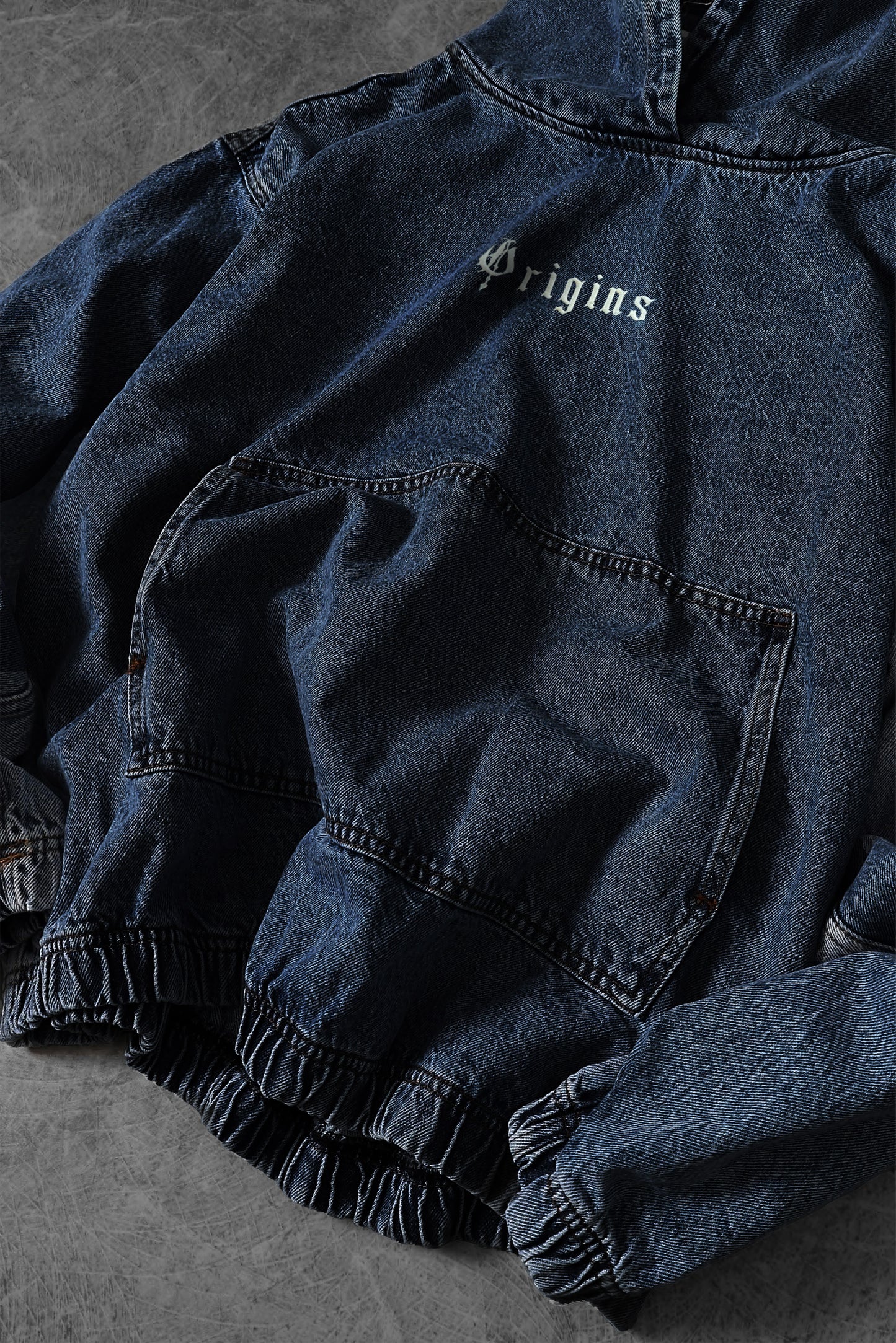 " ORIGINS " Denim Oversized Hoodie
